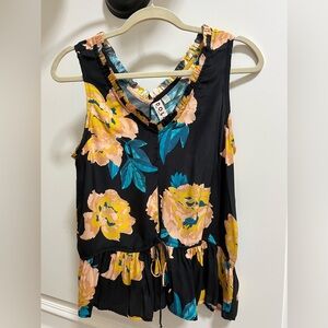 Anthropologie 100%Silk Dolan Floral Tank Top